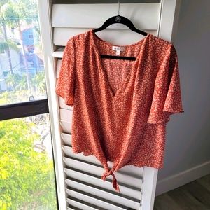 Floral Tie Blouse